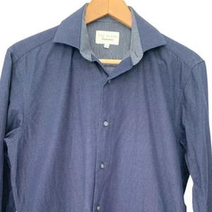Ted Baker Endurance navy blue  button down shirt 32/33